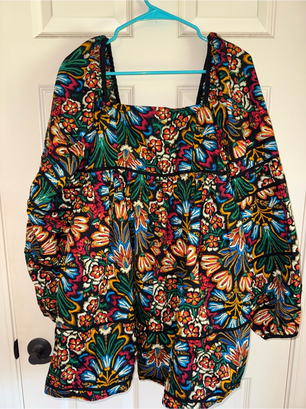 Olivaceous Blake Floral Mini Dress Long Sleeve Smocked Boho Cottage Core